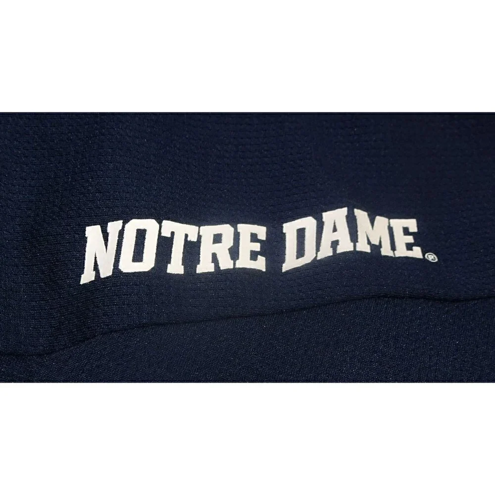 NCAA Adidas Climalite Notre Dame Blue Shirt Size Large